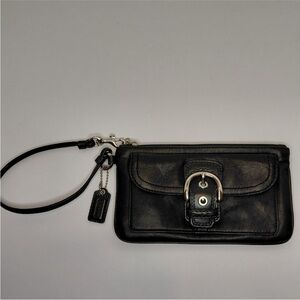 Vintage Coach Soho Leather Wristlet Black EUC